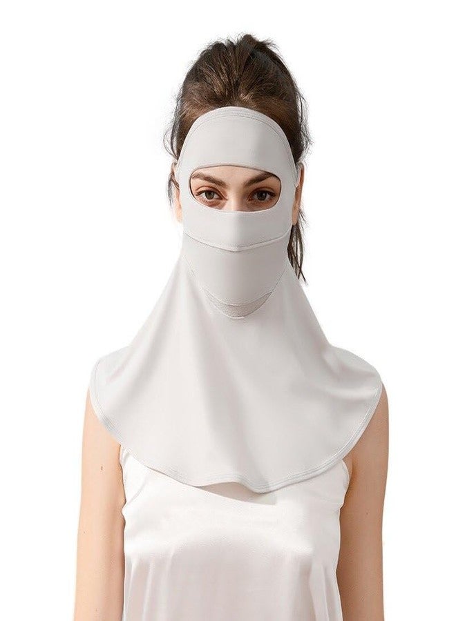 Enignic Face Cover for Sun Protection UPF 50+ UV Neck Protection UV Face Mask Covering Eye UV Face Shield Breathable for Golf, Hiking, Fishing & Outdoors Light Grey - Image 3